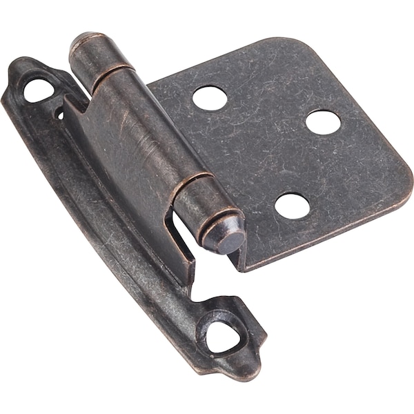 Hardware Resources Decorative Self-closing Overlay Hinge, Face Frame Mount - Dark Brushed Antique Copper. H5011DBAC - main